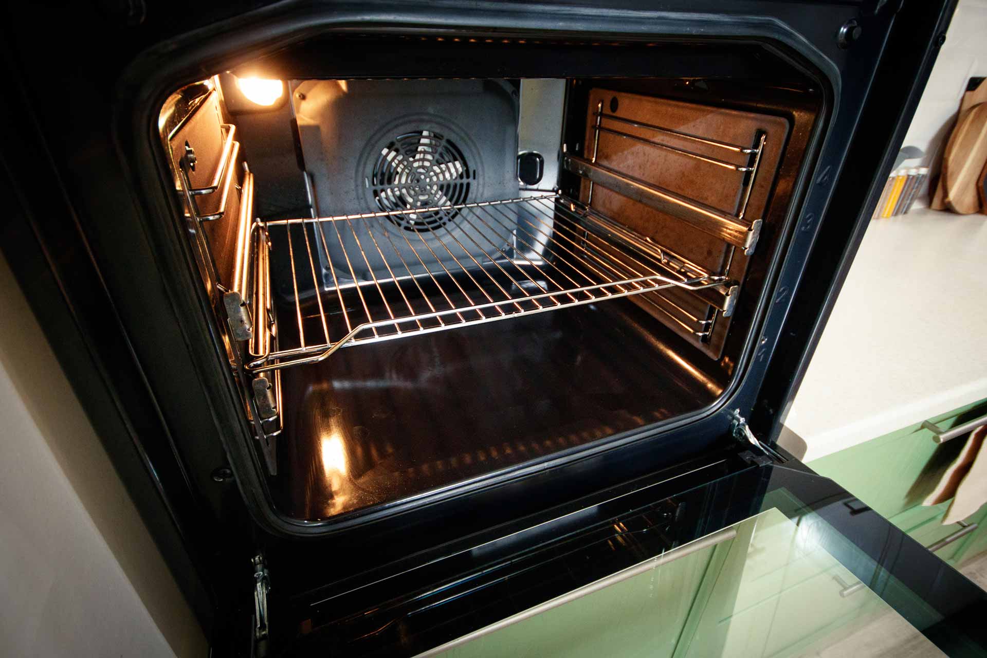 Interior of oven